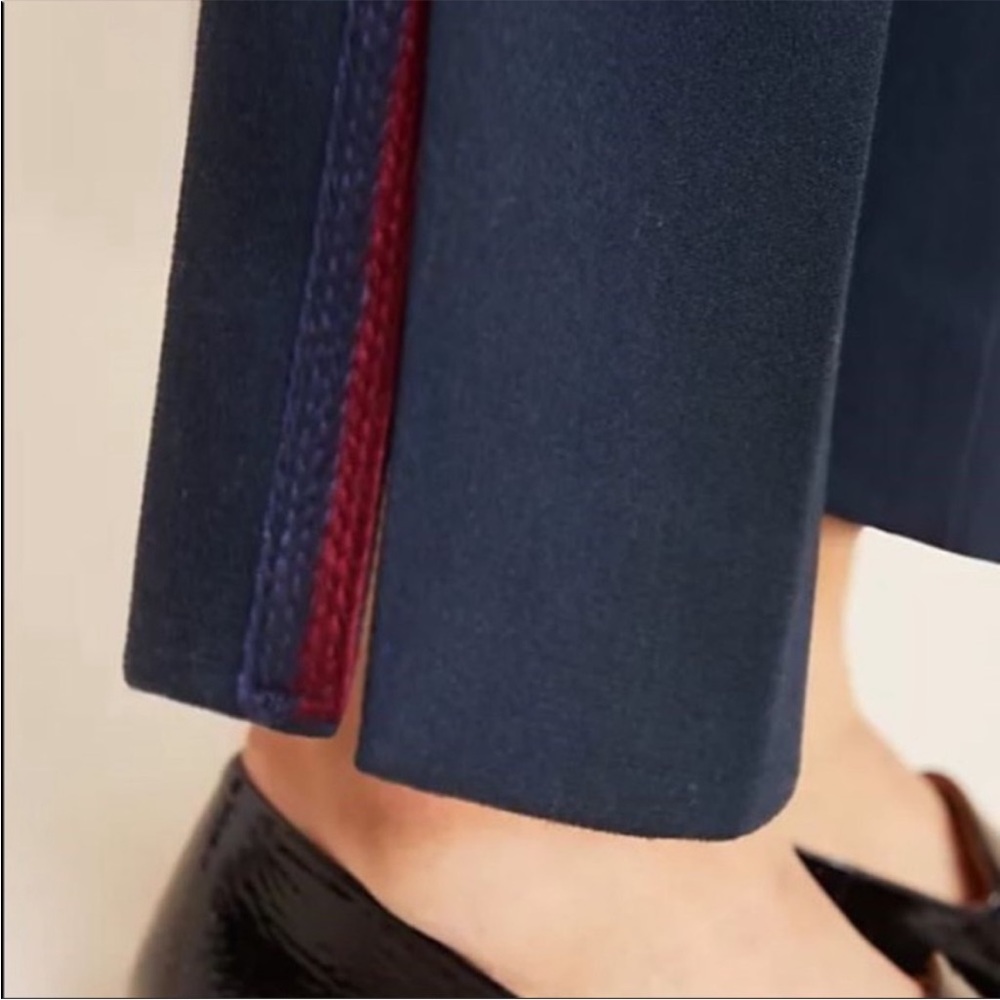 XS Anthropologie Navy Tapered Elastic Waist Pull On Split Hem Copley Pants